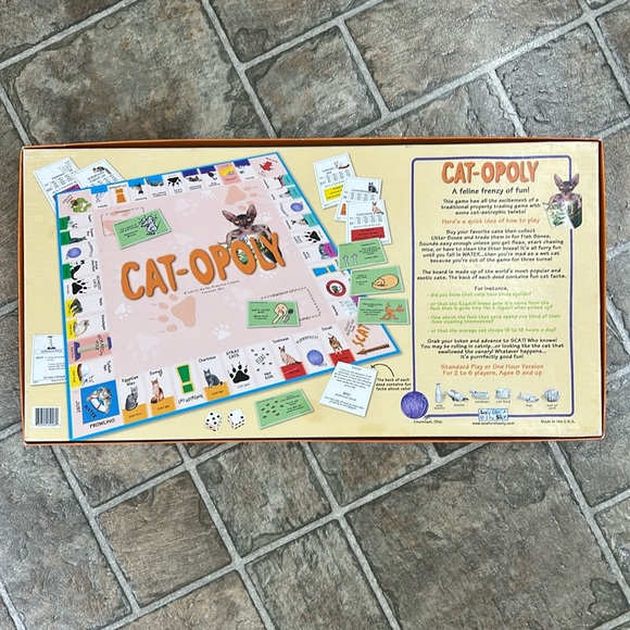 CAT-OPOLY Cat Themed Monopoly Style Board Game By Late for the Sky - Picture 2 of 7